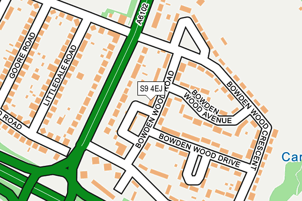 S9 4EJ map - OS OpenMap – Local (Ordnance Survey)