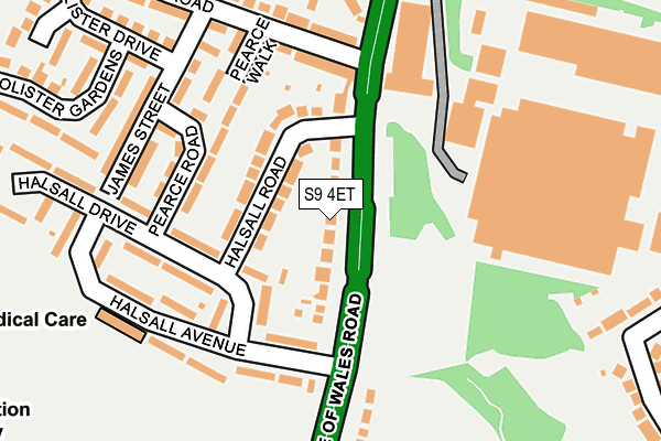 S9 4ET map - OS OpenMap – Local (Ordnance Survey)