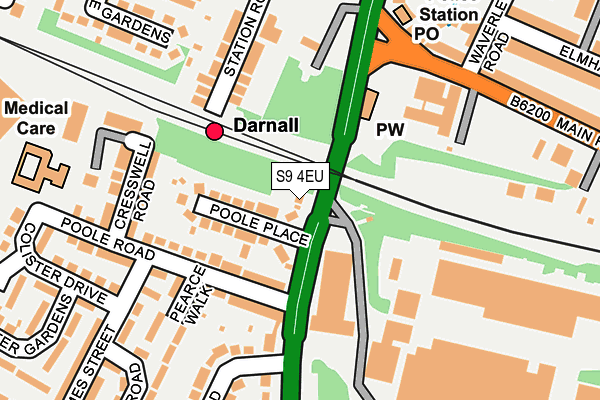 S9 4EU map - OS OpenMap – Local (Ordnance Survey)