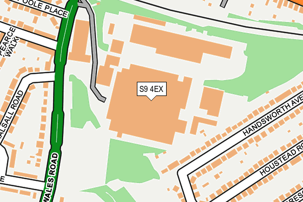 S9 4EX map - OS OpenMap – Local (Ordnance Survey)