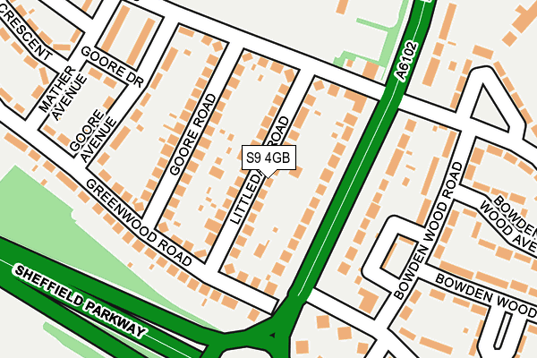 S9 4GB map - OS OpenMap – Local (Ordnance Survey)