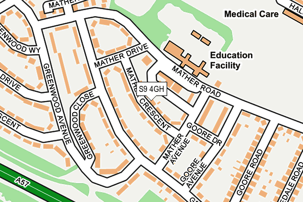 S9 4GH map - OS OpenMap – Local (Ordnance Survey)