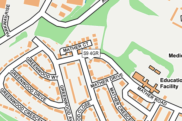 S9 4GR map - OS OpenMap – Local (Ordnance Survey)