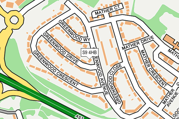 S9 4HB map - OS OpenMap – Local (Ordnance Survey)