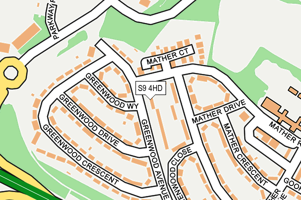 S9 4HD map - OS OpenMap – Local (Ordnance Survey)