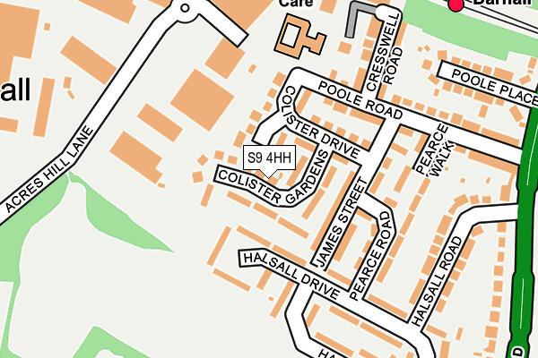 S9 4HH map - OS OpenMap – Local (Ordnance Survey)