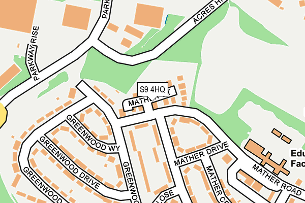S9 4HQ map - OS OpenMap – Local (Ordnance Survey)