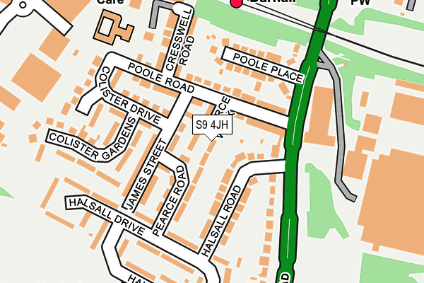 S9 4JH map - OS OpenMap – Local (Ordnance Survey)