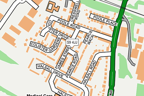 S9 4JJ map - OS OpenMap – Local (Ordnance Survey)