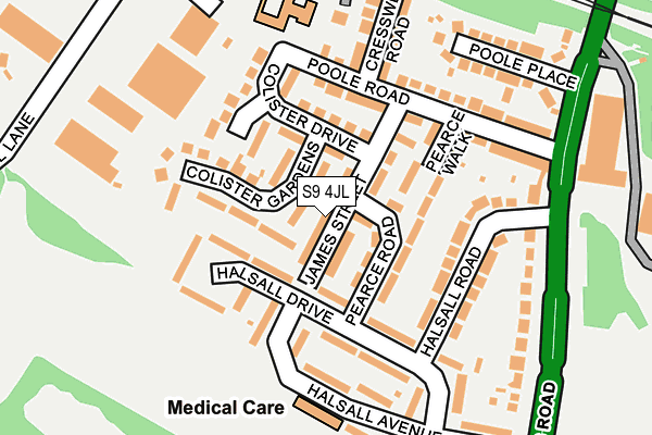 S9 4JL map - OS OpenMap – Local (Ordnance Survey)