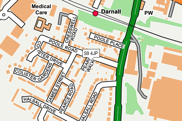 S9 4JP map - OS OpenMap – Local (Ordnance Survey)