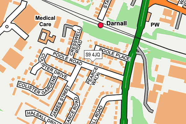 S9 4JQ map - OS OpenMap – Local (Ordnance Survey)