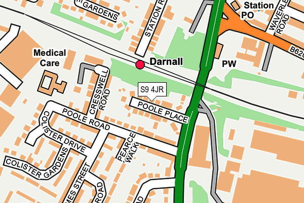 S9 4JR map - OS OpenMap – Local (Ordnance Survey)