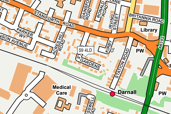 S9 4LD map - OS OpenMap – Local (Ordnance Survey)