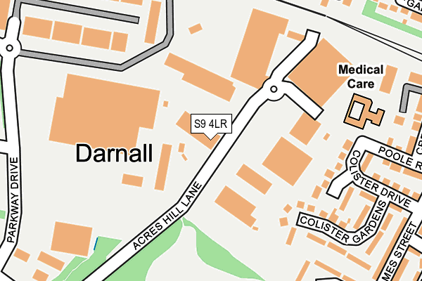 S9 4LR map - OS OpenMap – Local (Ordnance Survey)