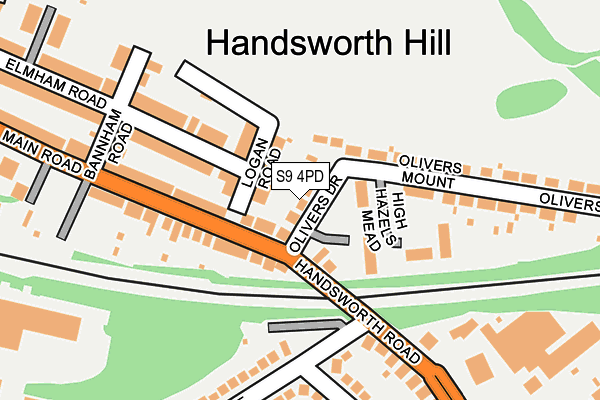 S9 4PD map - OS OpenMap – Local (Ordnance Survey)