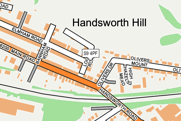 S9 4PF map - OS OpenMap – Local (Ordnance Survey)