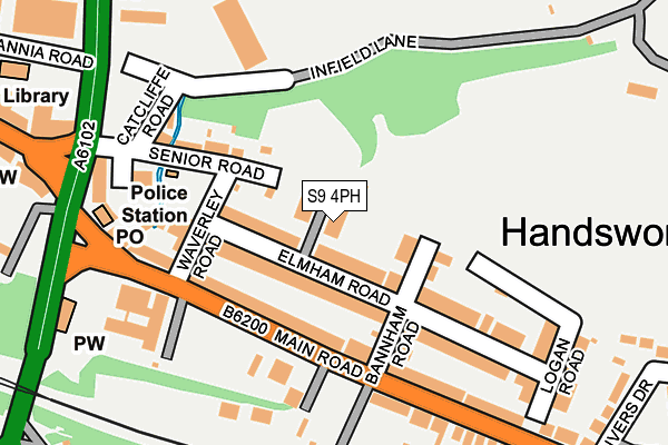 S9 4PH map - OS OpenMap – Local (Ordnance Survey)