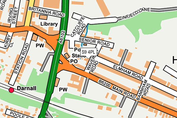 S9 4PL map - OS OpenMap – Local (Ordnance Survey)