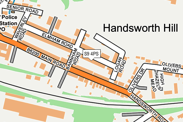 S9 4PS map - OS OpenMap – Local (Ordnance Survey)