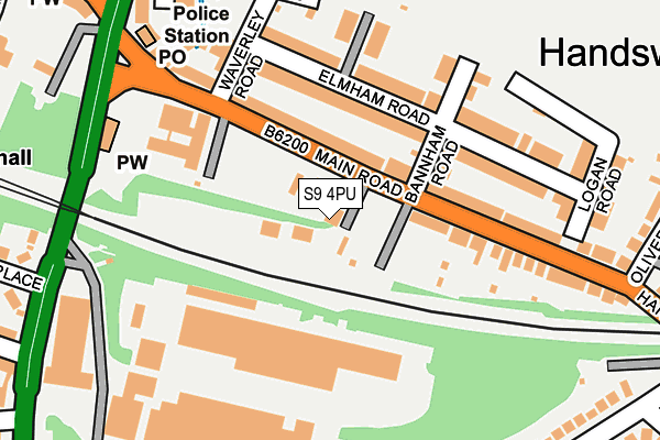 S9 4PU map - OS OpenMap – Local (Ordnance Survey)