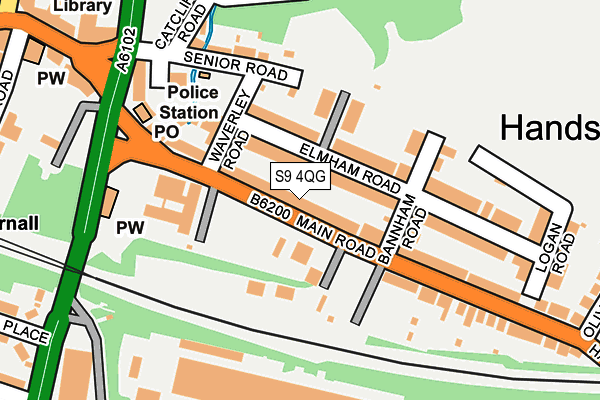 S9 4QG map - OS OpenMap – Local (Ordnance Survey)