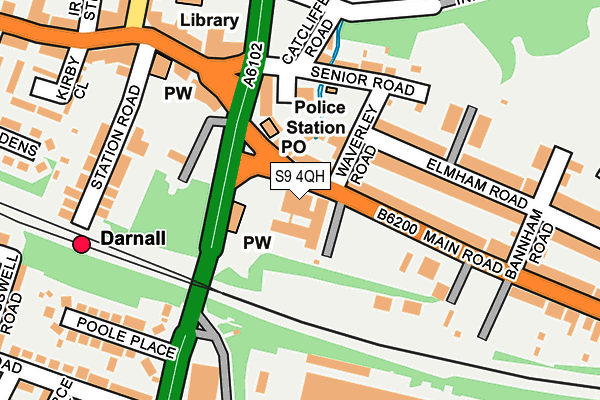 S9 4QH map - OS OpenMap – Local (Ordnance Survey)