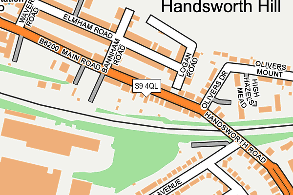 S9 4QL map - OS OpenMap – Local (Ordnance Survey)