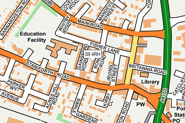 S9 4RH map - OS OpenMap – Local (Ordnance Survey)