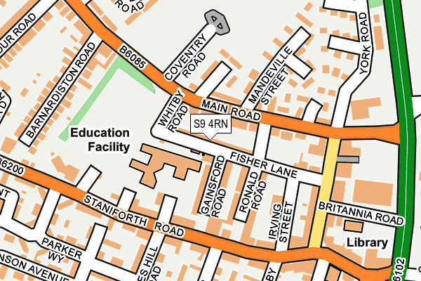 S9 4RN map - OS OpenMap – Local (Ordnance Survey)
