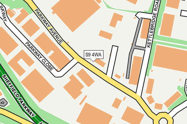 S9 4WA map - OS OpenMap – Local (Ordnance Survey)