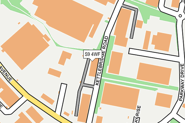 S9 4WF map - OS OpenMap – Local (Ordnance Survey)