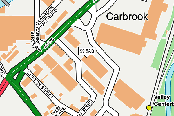 S9 5AQ map - OS OpenMap – Local (Ordnance Survey)