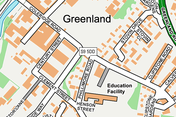 S9 5DD map - OS OpenMap – Local (Ordnance Survey)