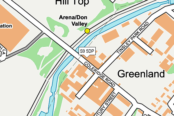 S9 5DP map - OS OpenMap – Local (Ordnance Survey)