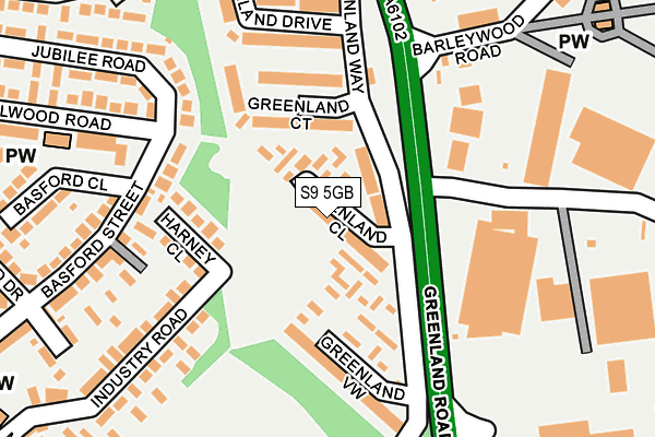 S9 5GB map - OS OpenMap – Local (Ordnance Survey)