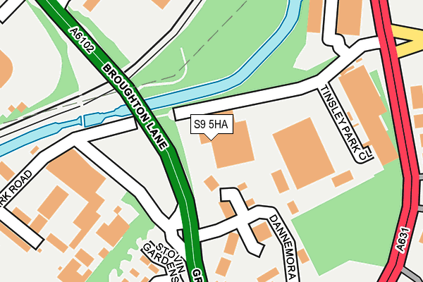 S9 5HA map - OS OpenMap – Local (Ordnance Survey)