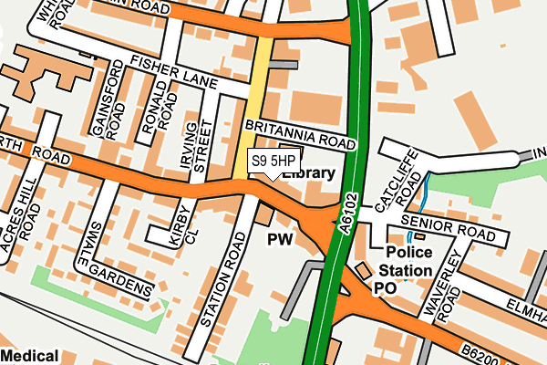 S9 5HP map - OS OpenMap – Local (Ordnance Survey)