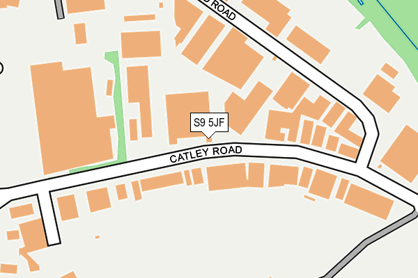 S9 5JF map - OS OpenMap – Local (Ordnance Survey)