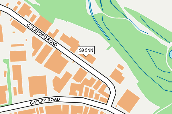 S9 5NN map - OS OpenMap – Local (Ordnance Survey)