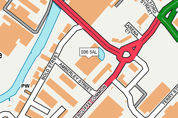 S96 5AL map - OS OpenMap – Local (Ordnance Survey)