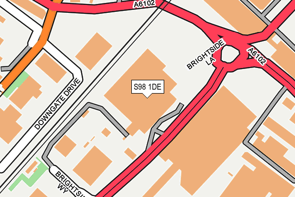 S98 1DE map - OS OpenMap – Local (Ordnance Survey)