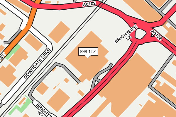 S98 1TZ map - OS OpenMap – Local (Ordnance Survey)