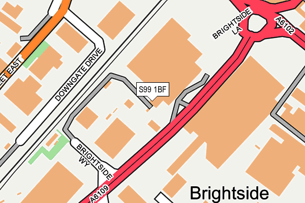 S99 1BF map - OS OpenMap – Local (Ordnance Survey)