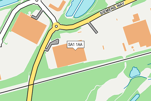 SA1 1AA map - OS OpenMap – Local (Ordnance Survey)