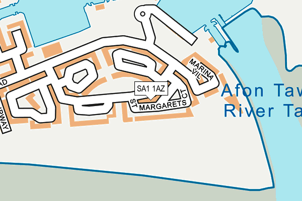 SA1 1AZ map - OS OpenMap – Local (Ordnance Survey)