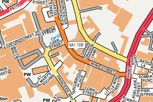 SA1 1DE map - OS OpenMap – Local (Ordnance Survey)