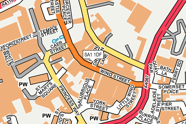 SA1 1DF map - OS OpenMap – Local (Ordnance Survey)