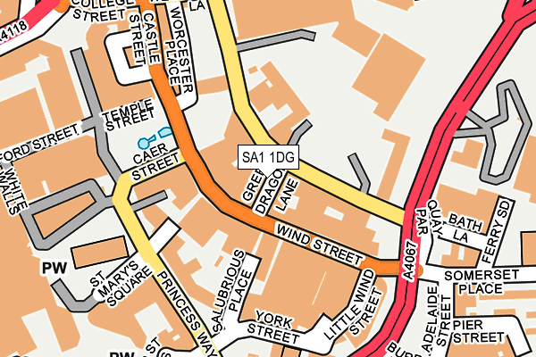 SA1 1DG map - OS OpenMap – Local (Ordnance Survey)