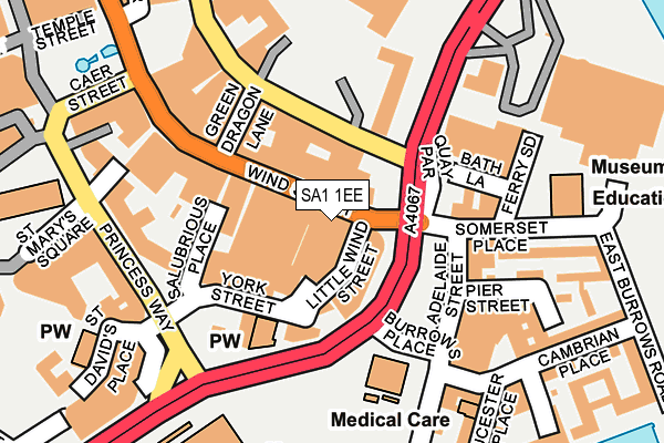 SA1 1EE map - OS OpenMap – Local (Ordnance Survey)